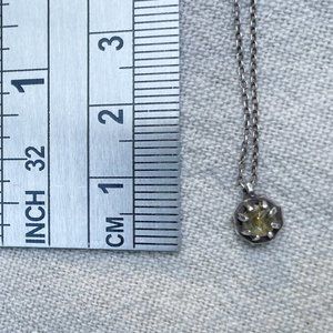 Lauren Wolf Tiny Rutilated Quartz Octagon Necklace Pendant Silver